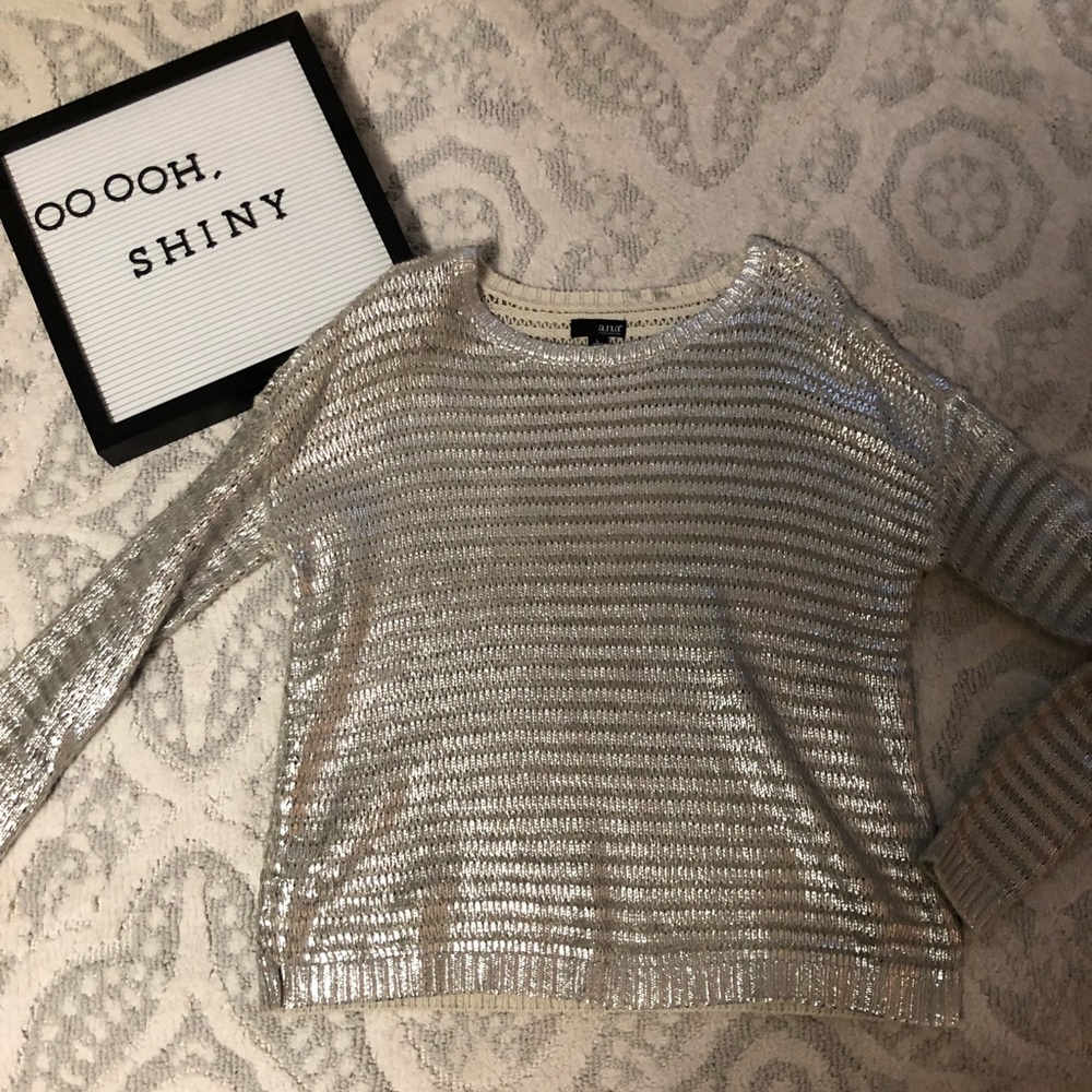 Shiny silver sweater